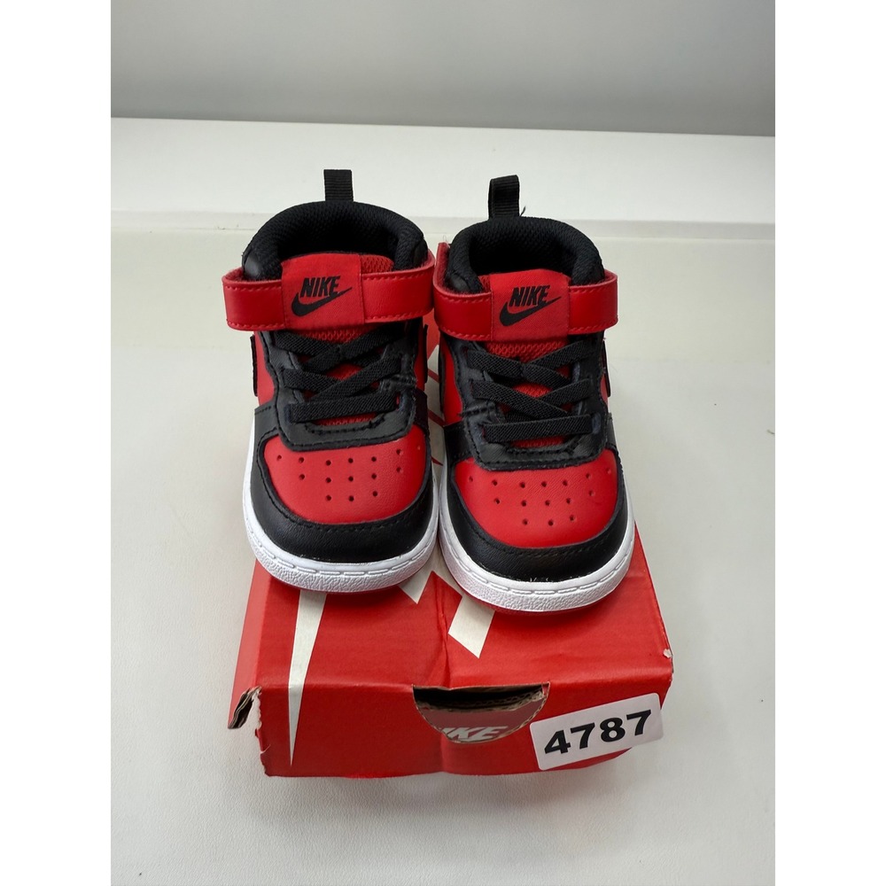 Nike Court Borough Mid 2 Toddler Red Black Sneakers CD7784-601 Size 4C NWB - Picture 7 of 9